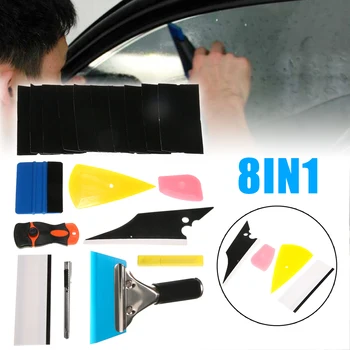 

1 Set 8 in 1 Car Window Tint Tools Kit with High Temperature Resistant For Vinyl Film Tinting Squeegee Multicolor