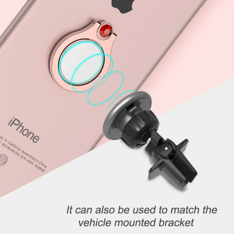 IKSNAIL роскошный рубиновое кольцо держатель телефона для iPhone Samsung Xiaomi Huawei 360