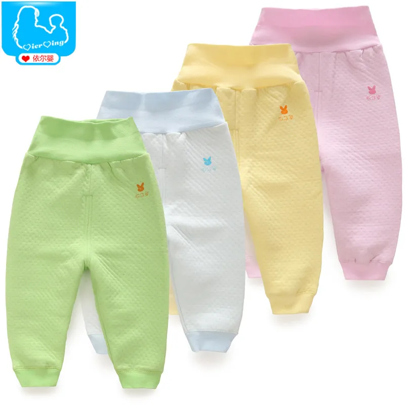 

YiErYing Newborns Trousers Spring and Autumn Winter Boy Girl Infant High Waist Pants Thicker Warm Leisure Baby Pants