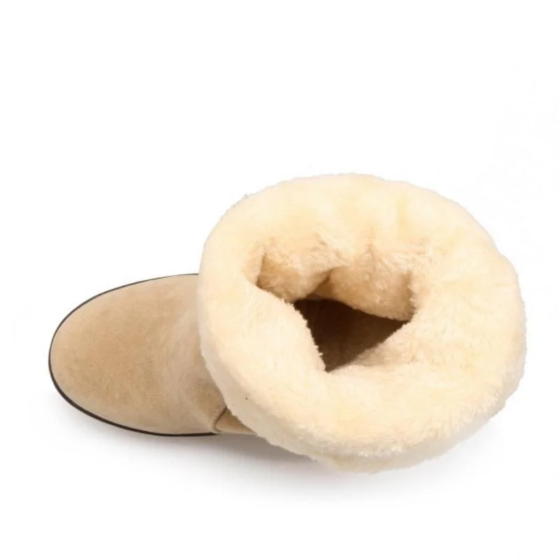 Najtaniej TAOFFEN Sexy zimowe buty do kolan kobiety śnieg futro Bota Feminina wysokie obcasy platformy buty kobieta buty kliny stado rozmiar 34 39