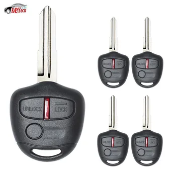 

KEYECU 5 Pcs/lot Keyless Entry Remote Car Key Fob 3 Button 433MHz ID46 Chip for Mitsubishi Lancer CJ Uncut MIT8 Blade