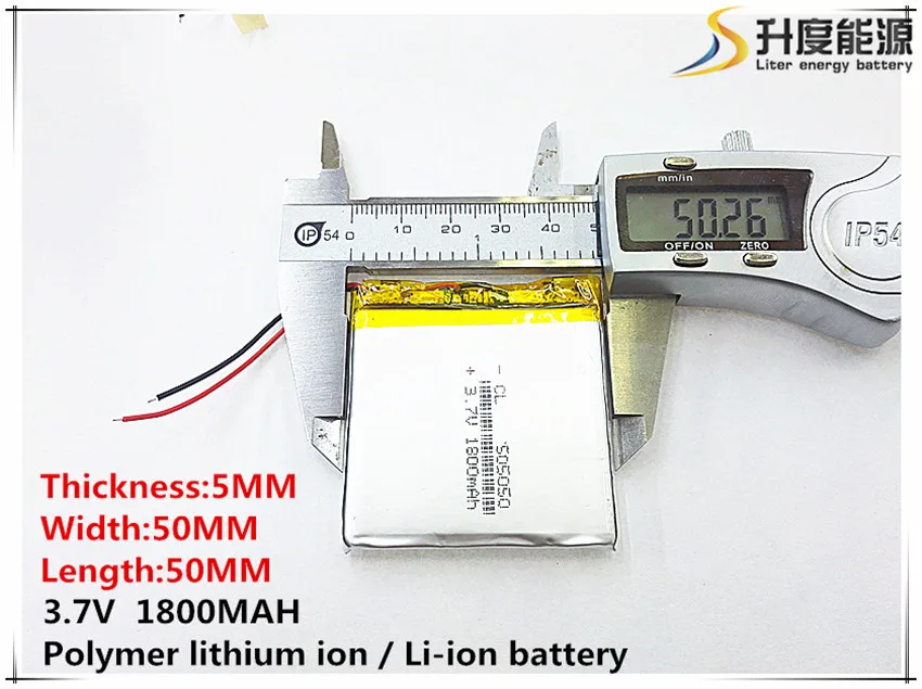 

Liter energy battery 505050 3.7V 1800mah lithium polymer battery 454853 504853 GPS navigator MP3 instrumentation