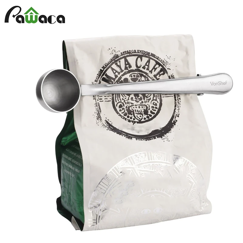 

Coffee Scoop with Clip Multifunction Stainless Steel Coffee Tea Measuring Scoop 1Cup Ground Coffee Measuring Scoop Spoon Tool