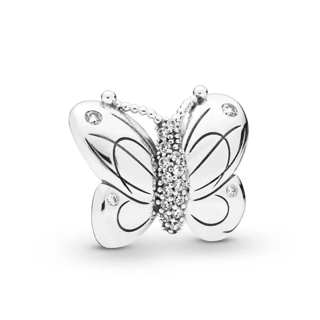 

SIENTO 100% 925 Sterling Silver New 2019 Spring 797880CZ Decorative Butterfly Charm Diy Bracelet Original Jewelry Gift
