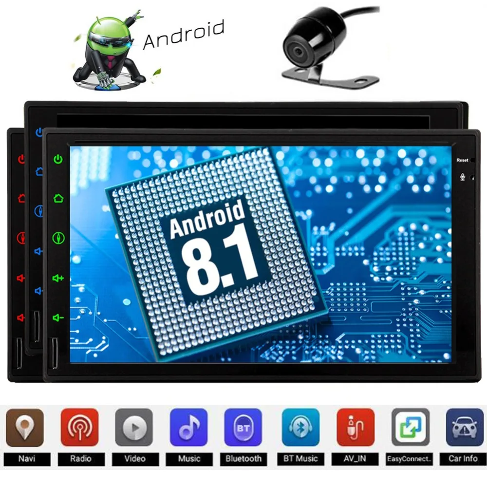 

Car Radio HD Touchscreen Android 8.1 Car Navigation Stereo in Dash 2 Din Car Entertainment Multimedia Headunit Support FM/AM/RDS
