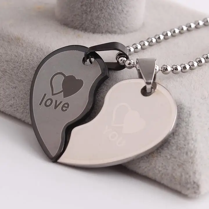 Влюбленные волнистые двойные сердечки LOVE YOU 316L подвески из нержавеющей стали для