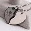 Amoureux vague Double coeurs vous aime 316L acier inoxydable pendentif colliers pour hommes femmes en gros ► Photo 3/4