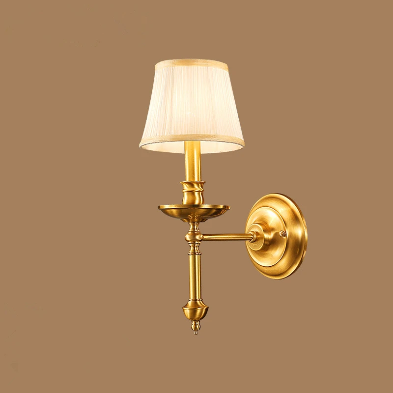 

Postmodern Copper Gold Luminaria Bedroom Bedside E14 LED Wall Lamp Northern Europe Modern Simple Aisle Stairs Deco Wall Lights
