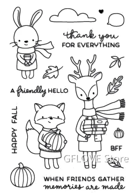 

Animal rabbit deer Transparent Clear Silicone Stamp Seal DIY Scrapbooking photo Album Decorative Clear Stamp