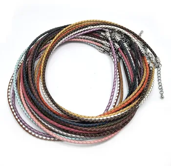 

YIQIFLY 20pcs mix colors real cowhide leather necklace stainless steel clasp necklace