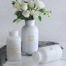 Скандинавская стеклянная ваза белая матовая английские буквы гидропонная ваза сушеные цветы вставленные настольные украшения украшение дома