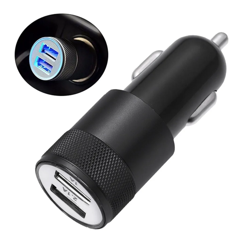 2.1A 1A Aluminum Alloy 2 USB Ports Universal Intelligent Charging Dual USB Car Charger For iPhone Samsung Mobile Android Phone 2.1A 1A Aluminum Alloy 2 USB Ports Universal Intelligent Charging Dual USB Car Charger For iPhone Samsung Mobile Android Phone