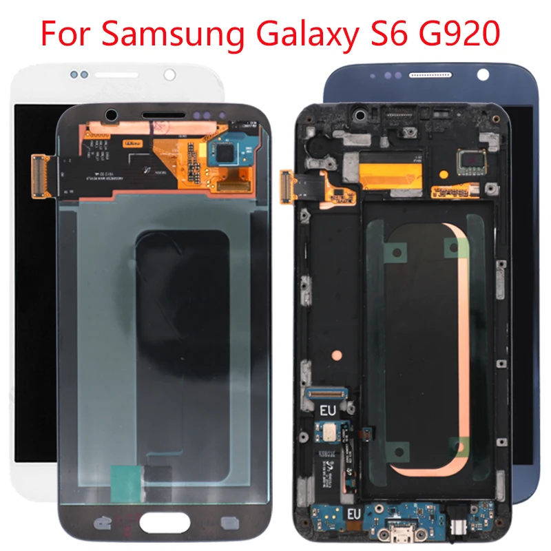 

G920F LCD For Samsung Galaxy S6 LCD Screen Frame Display Replacement LCD For Galaxy S6 Display G920 G920F Red Burnt shadows