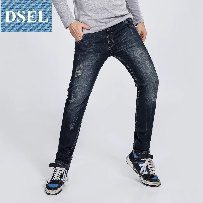 

Men`s Dark Jeans Ripped Trousers Hot Sale New Famous Brand Biker Jeans Men Mid Stripe Distressed Jeans Pants Plus Size 9882