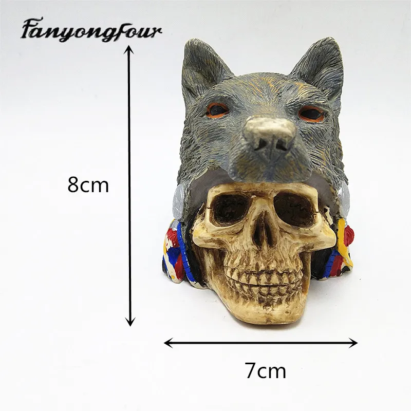 3D Wolf Skull силиконовая форма для выпечки торта из смолы гипса шоколада свечей