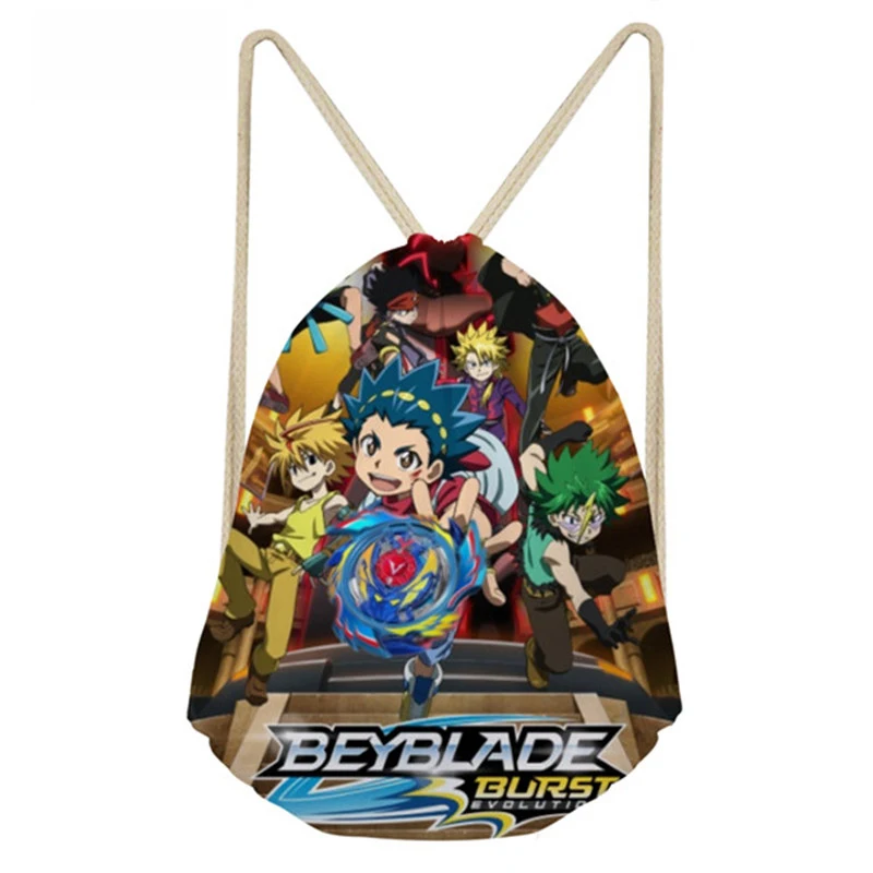 THIKIN дети мультфильм Drawstring сумки для мальчиков аниме Beyblade Burst Evolution печатные японские маленькие рюкзаки Mochila на заказ - Цвет: As Pictures