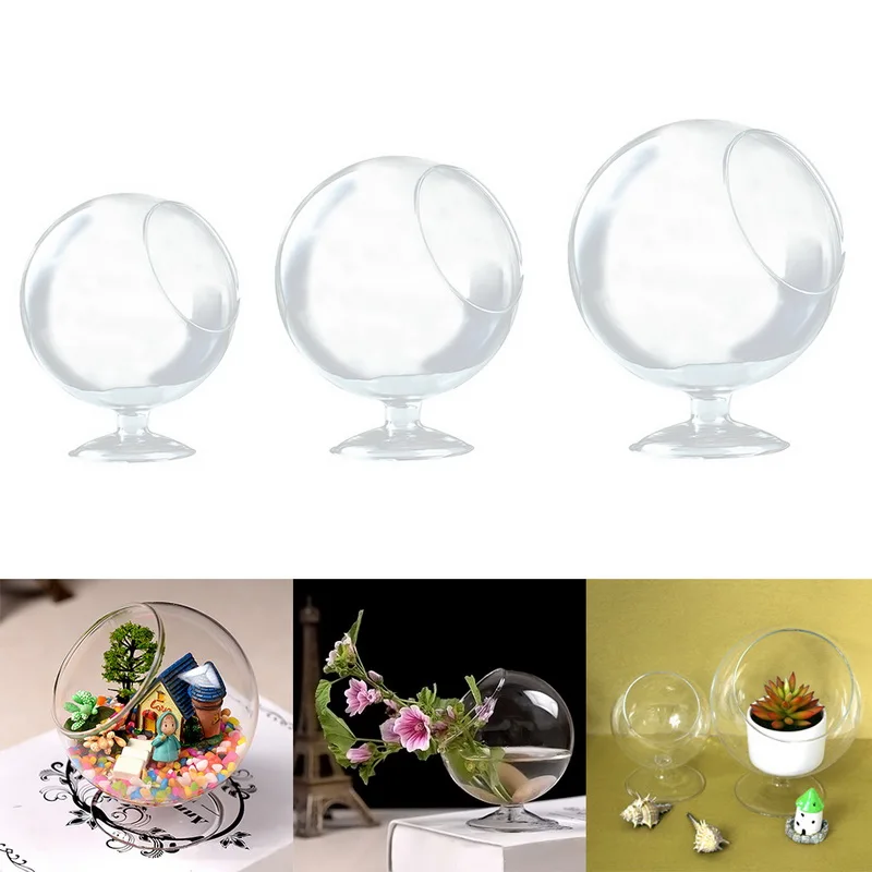 

1PCs Creative Clear Glass Ball Vase Flower Plant Pot Terrarium Container Micro Landscape Plant Vase For Party Wedding Decor Vase