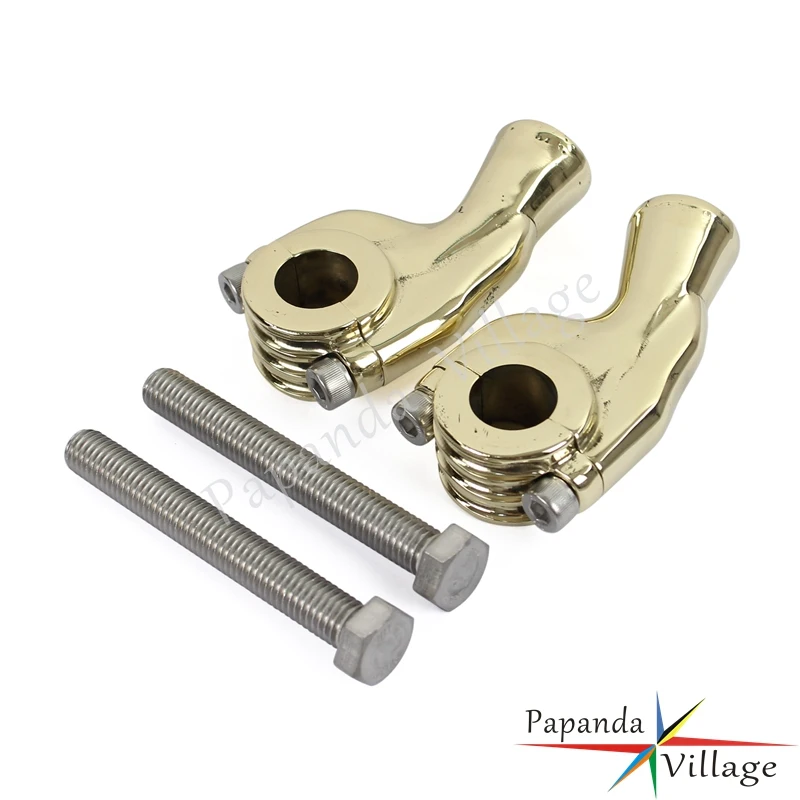 

Papanda Motorcycle Brass Handlebar Raiser Mount 25mm Handle Bar Clamp For Harley Bobber Chopper Springer 1" HandleBars