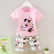 Комплекты летней одежды для девочек, футболки+ шорты, костюмы, хлопковые for70-130cm для детей, G086