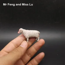 Мини овечка модель животного; изображение игрушка малыш