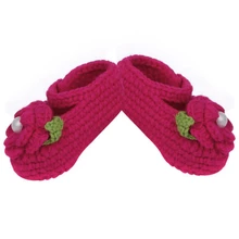 Вязаная Шерстяная Одежда удобная и милая ручная работа мягкая детская вязаная крючком обувь(3-12 месяцев