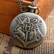 Винтажные бронзовые школьные карманные часы Гарри Поттера, ожерелье, подвеска, подарок для мужчин и женщин 10 шт./лот