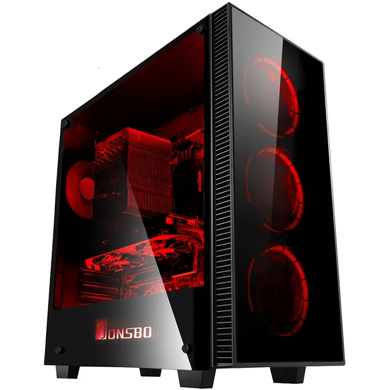 JONSBO QT03-R трехсторонний закаленное стекло ATX шасси поддержка длинные видеокарты |