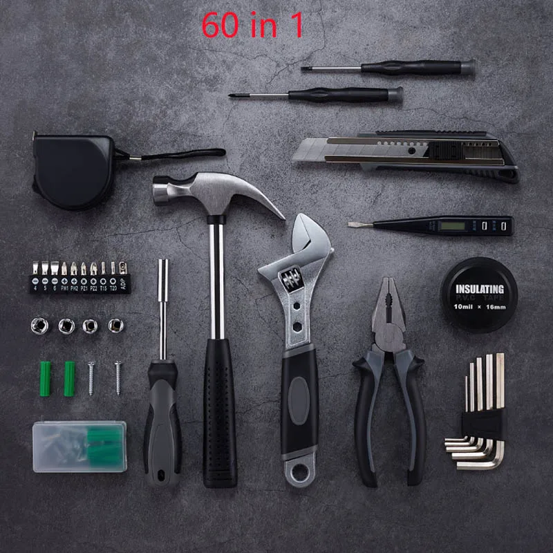 XIAOMI JIUXUN 1260Pcs Hand Tool Set General Household Repair Hand Tool Kit with Toolbox Storage Case Wrench Hammer Tape Plier Knife (2)