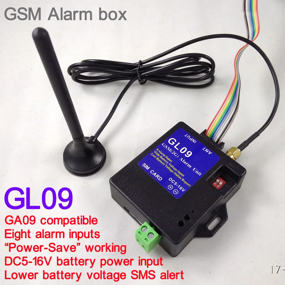 Беспроводная система сигнализации GL09 GSM работающая от аккумулятора 8 входов|battery