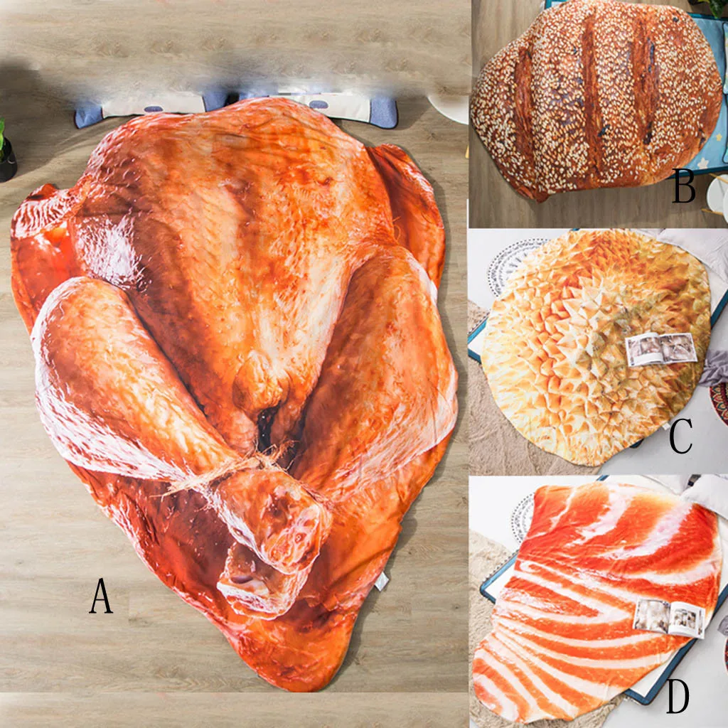 

ISHOWTIENDA Creative Cartoon food Pattern Blanket Summer Quilt Washable Thin Quilt Air Conditioner Quilt Bedding Room