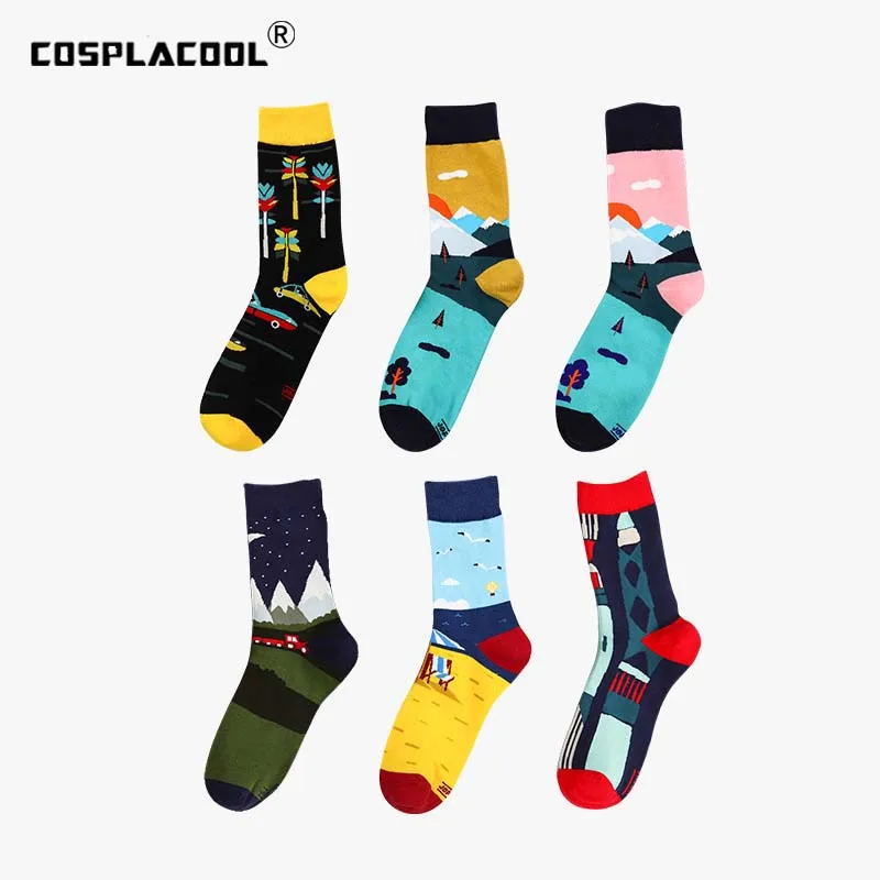 

[COSPLACOOL]Harajuku 2019 New Products Cartoon Fashion Casual Men Socks Spring Summer Style Comfortable Creative Cotton Socks