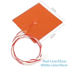 Orange Heating Pad 12*12cm 1pc 120W 12V Silicone rubber Heater Backrest For 3D printer heat bed Accessory Warming
