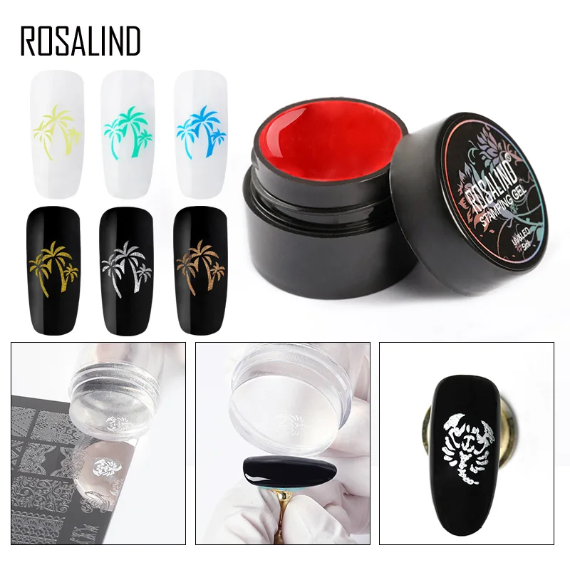 

ROSALIND 5ml Gel Nail Polish Manicure Color Printing Oil Long Lasting Soak Off Gel Varnish for Nail Art Stamping Gel Plate