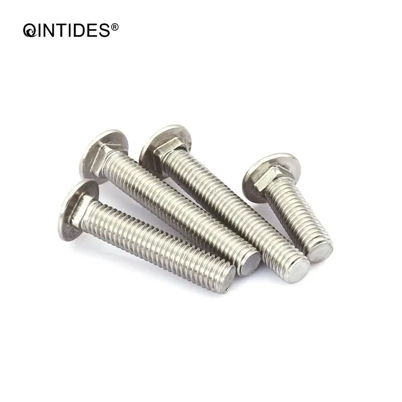 QINTIDES M6 M8 M10 M12 Cup head square neck bolts with large head 304