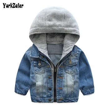

Yorkzaler Kids Jacket For Girl Boy Long Sleeve Hooded Denim Children's Coats Spring Autumn Toddler Baby Cotton Clothing 24M-7Y