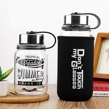 Gran Deporte botella de 700 ml de Vidrio resistente al Calor, 1000 ml Portátil Al Aire Libre de Deportes De Agua Botella de Té Con filtro de té