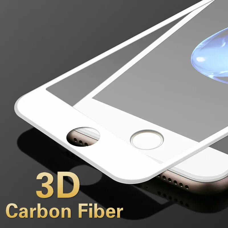 Закаленное стекло черный белый 3D углеродное волокно для iphone X Xs Xr se 5s Защитная