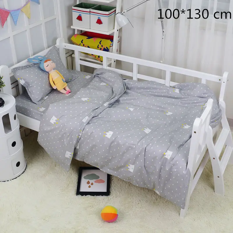 14 Размер s пододеяльники для детских постельных принадлежностей, Индивидуальный размер, хлопок, пододеяльник для детей, подростков, серое постельное белье с короной - Цвет: 100 multiply 130  cm