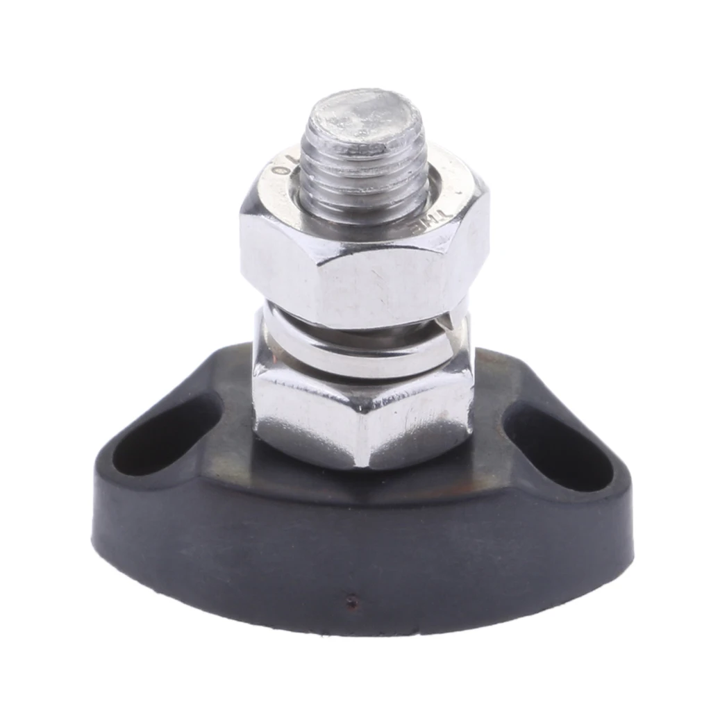 Black Junction Block Power Post Insulated Terminal Stud 8mm Stainless Steel