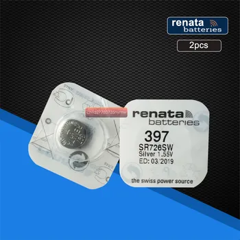 

2pack Renata LONG LASTING 397 SR726SW Watch Battery Silver Oxide Button Cell Batteries