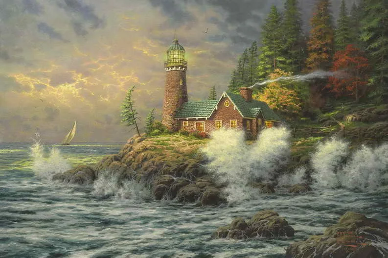 

Free shipping! Courage Thomas Kinkade HD Canvas Print Living Room Bedroom Wall Pictures Art Painting Home Decoration