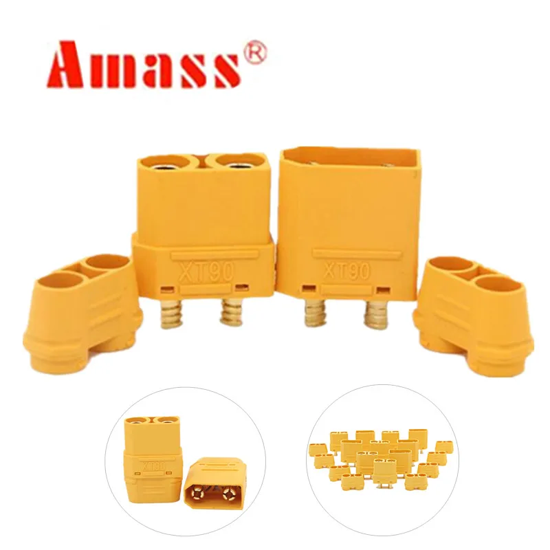 

20 pairs AMASS XT90H with protective insulating end cap connectors male female XT90 for RC hobby model lipo battery 40%off