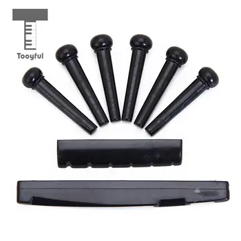 

Tooyful Universal Set of 6 String Music Acoustic Guitar Material Bridge Pins Saddle Nut Classical Ivory Accessory Professional