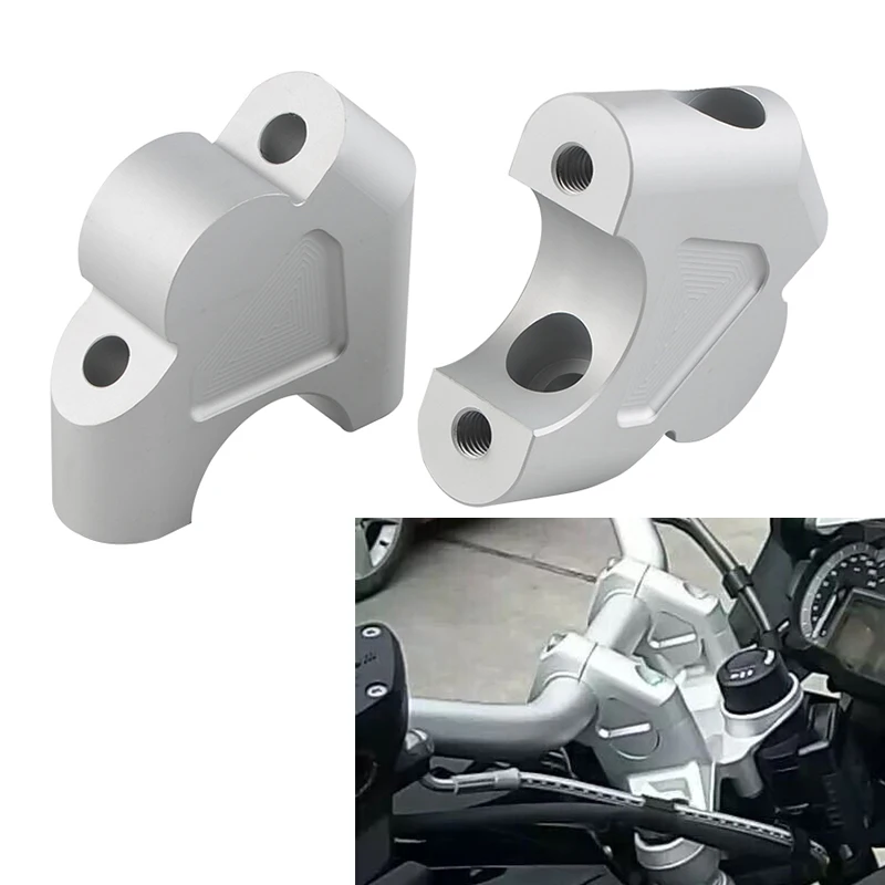 Handlebar Riser Clamp Extend Handle Bar Adapter Mounting Bracket Set For BMW R1200GS Rallye 2016-2019 R1250GS 1G13 K50 2018-2019