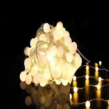 

LED Mate Small White Ball String Light 10M 20M 30M 50M AC 110V / 220V Holiday Christmas Garland Wedding Party Home Decoration