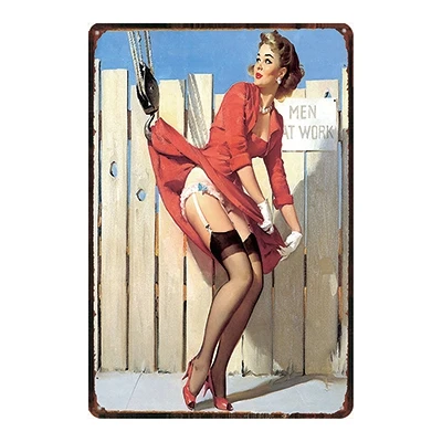 Pin Up Girl Оловянная металлическая табличка, металлическая винтажная настенная табличка для паба, кафе, магазина, домашний художественный декор, железный плакат, Куадрос, DU-2280 - Цвет: DU2285