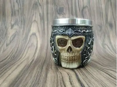 Unusual Stainless Steel Gothic Party Creative Drinking Glass 3D Skull Skeleton Punk Style Wine Glasses Whiskey Cups - Цвет: A