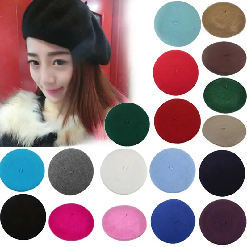 

Elegent British Lady Women Knitted Beret Beanie Hats Fashion Tam Cap Hat H9