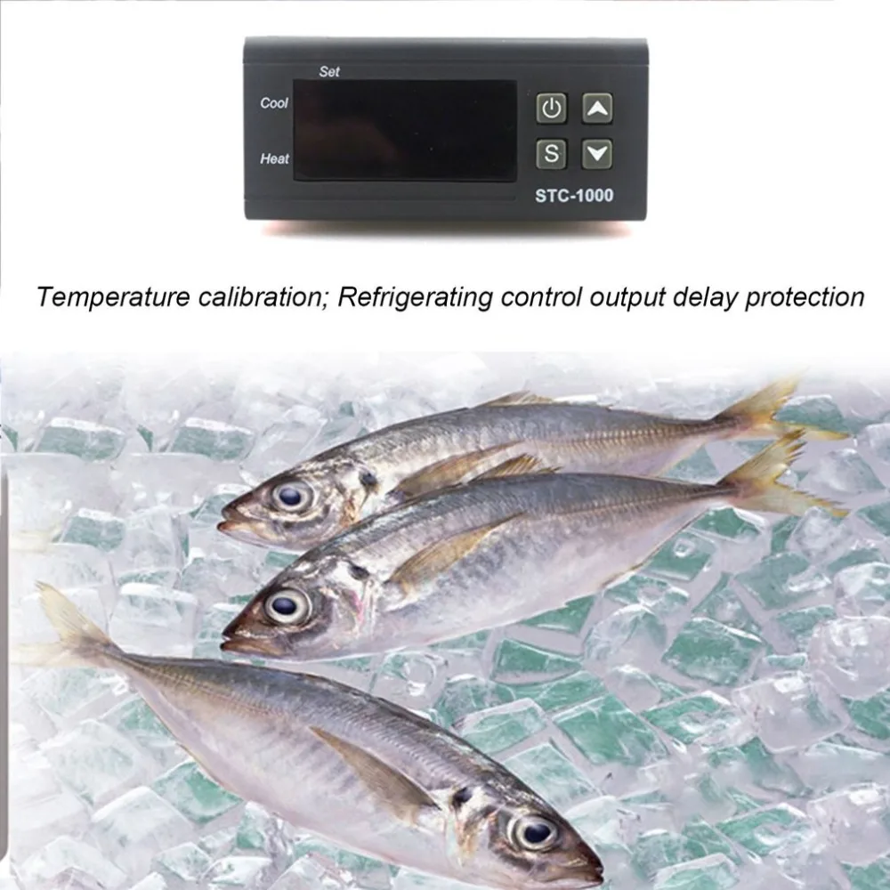 STC-1000 цифровой термостат контроллер температуры для инкубатора два реле Выход светодиодный 110 В 220 В, 12 В, 24 В постоянного тока, 10A охладитель