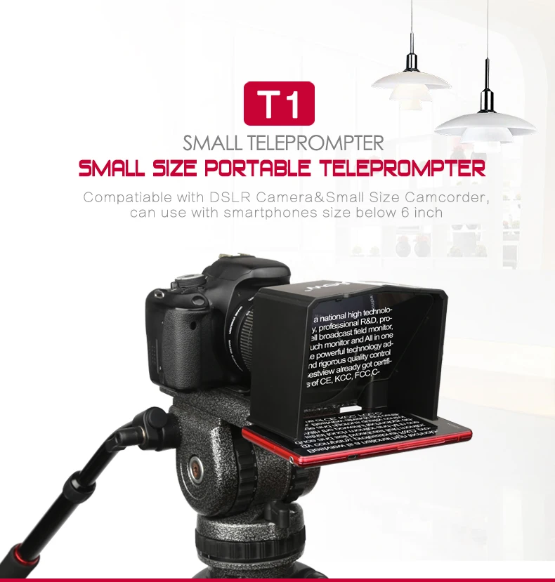 Bes tv iew T1 смартфон Teleprompter для Canon Nikon sony камера фотостудия DSLR для Youtube интервью видео камера ТВ станция